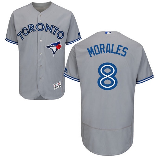 Blue Jays #8 Kendrys Morales Grey Flexbase Authentic Collection Stitched MLB Jersey - Click Image to Close